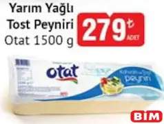 OTAT YARIM YAĞLI TOST PEYNİRİ 1500 G